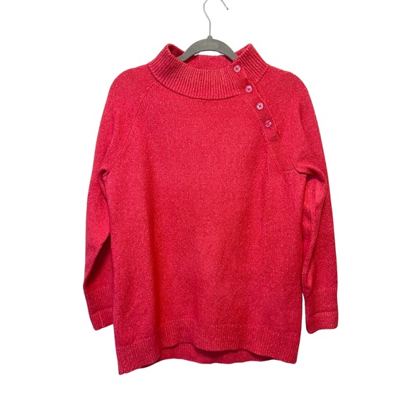 Talbots Raglan Funnel Neck Sweater in Fuchsia Size Small - Picture 2 of 5
